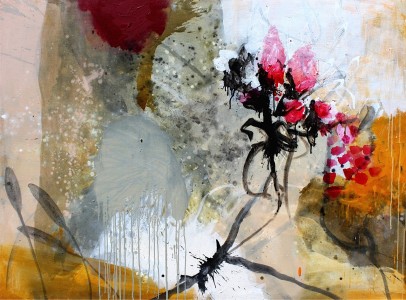Losing Rose <br> Mixed media on canvas<br> 48 x 65 inches