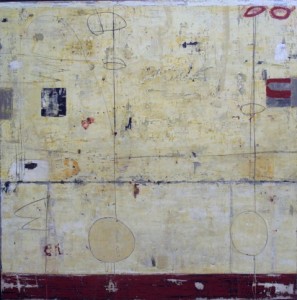 Meridian 55L <br> Mixed media on panel <br> 44 x 44 inches