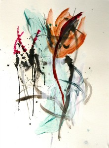 My Wild Garden #23 <br> Mixed media on paper<br> 30 x 22inches