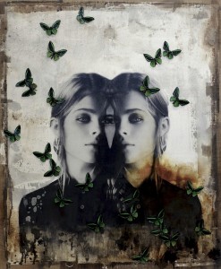 Twins, A.S. <br>Mixed media on canvas <br> 71 x 59 inches