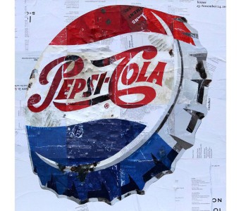 Pepsi <br> Mixed media <br> 24 x 24 inches